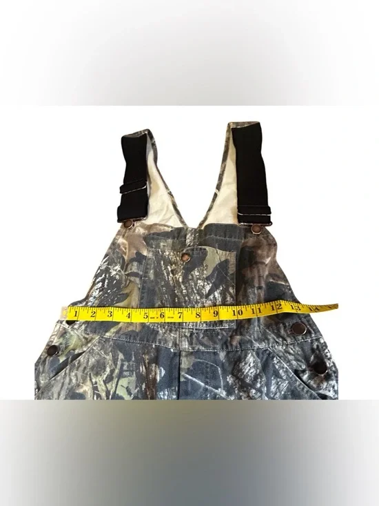 Vintage Mossy Oak Camo Bib Overalls Youth L Hunting Outdoor - Picture 6 of 12